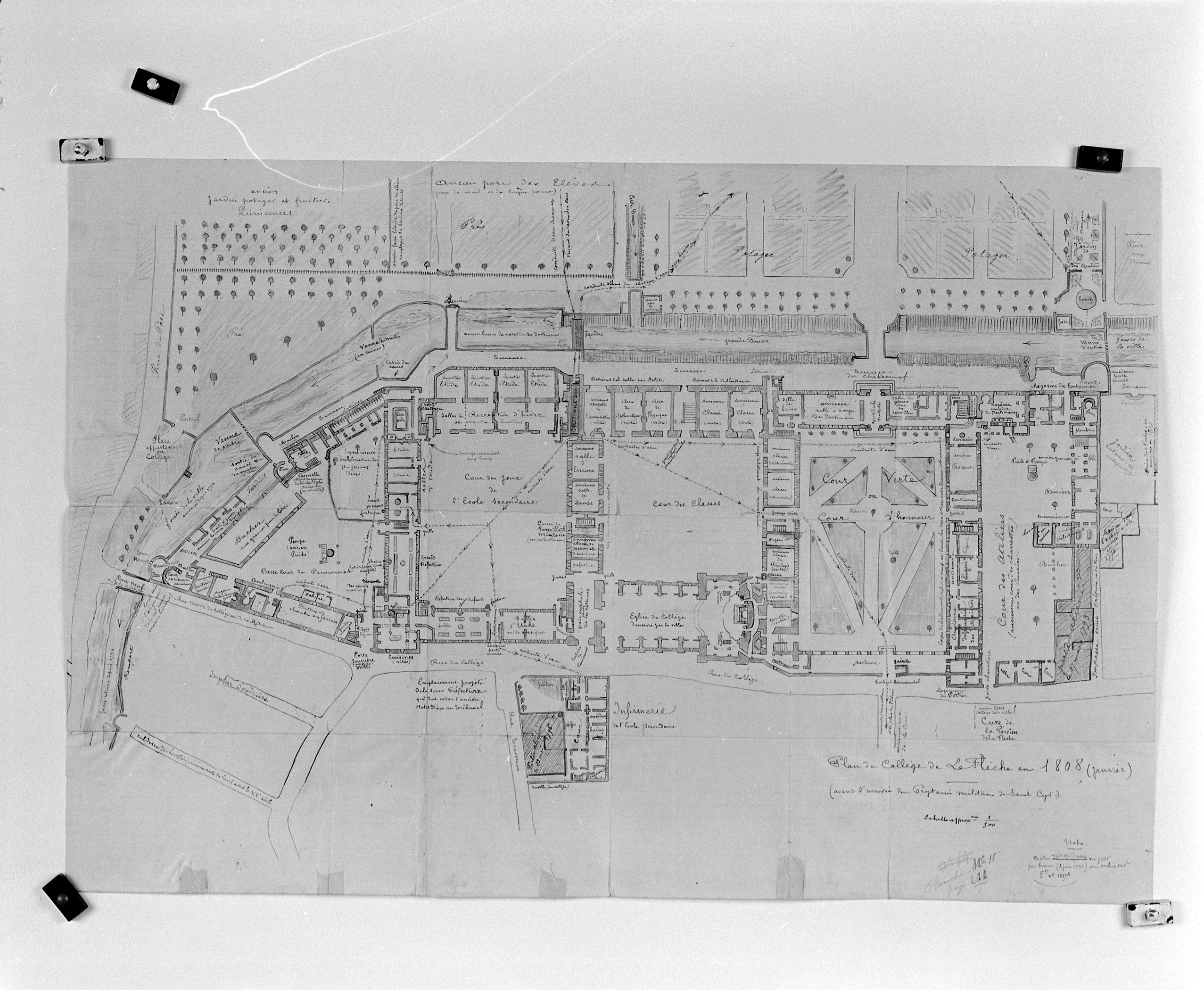 Plan de collége Raoul Digard Prytanée Nationale Militaire Ecole des jesuites - 1808