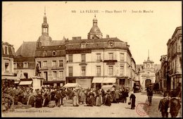 La Flèche - 1900-1945 - edit Librairie Moderne n°105 Place Henri IV - Jour de Marché
